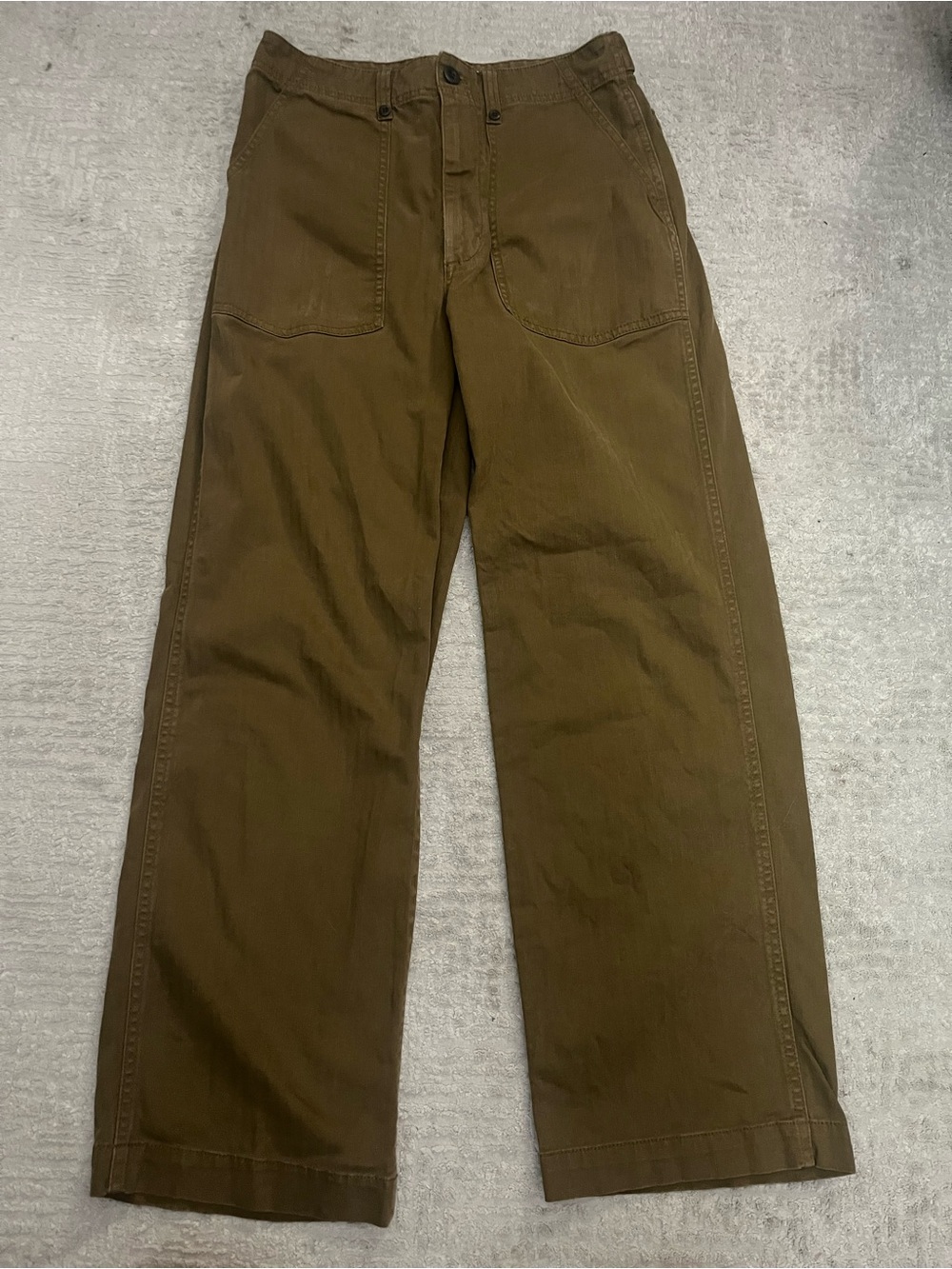 Madewell High Rise Wide Leg Cotton Khaki Pant